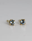 Aquamarine Stud Earrings 14k Gold