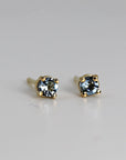 Aquamarine Stud Earrings 14k Gold - Melt'm Jewelry