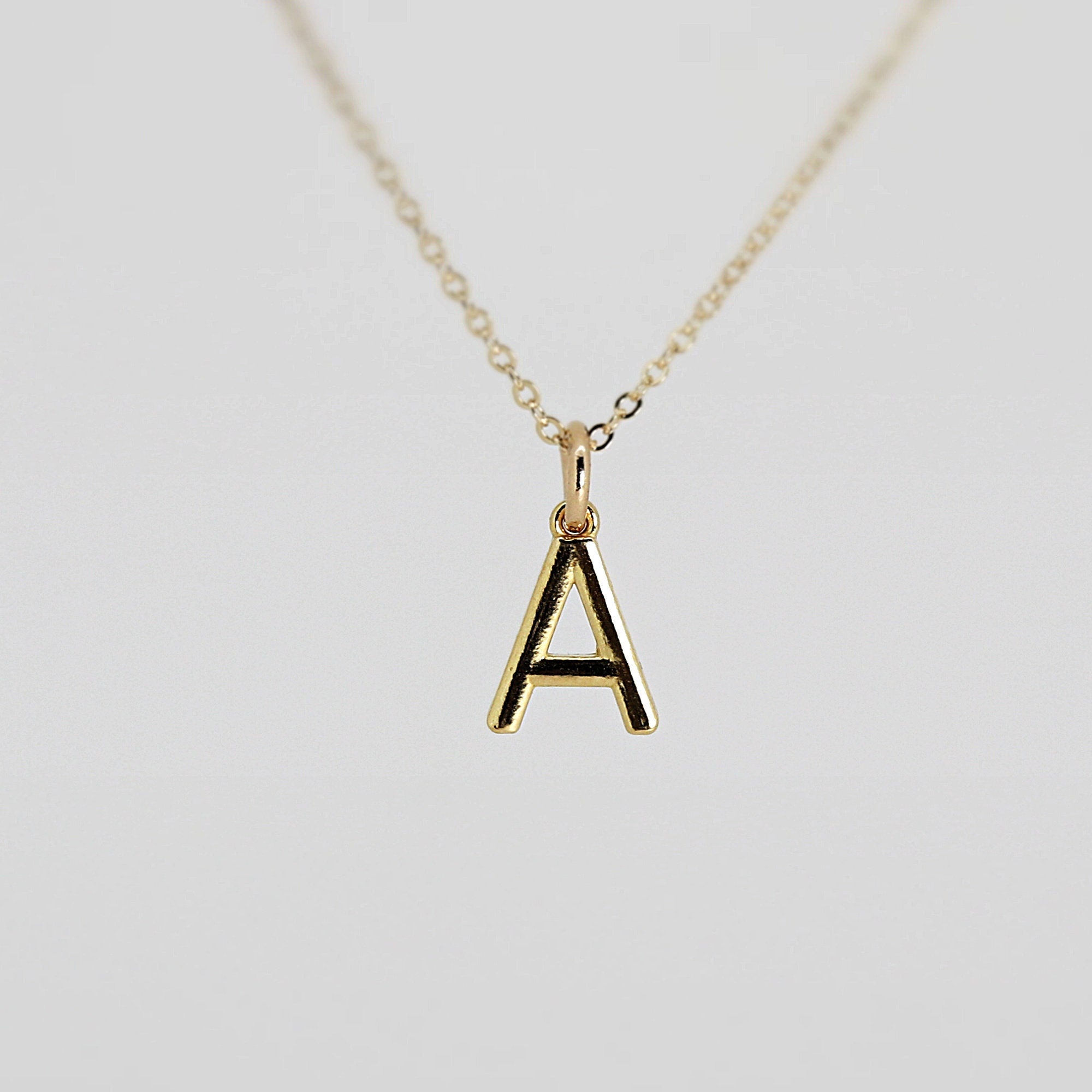 14K Gold Initial Necklace, Pendant Only – Chain Sold Separately - Melt'm Jewelry