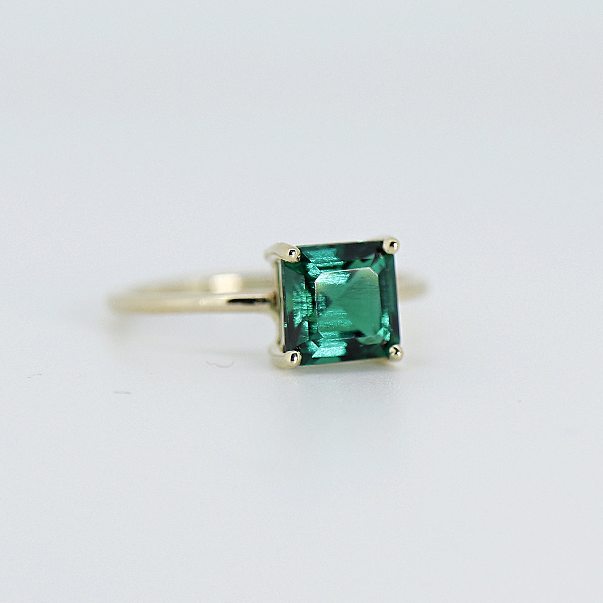Asscher Cut Emerald Ring in 14k Gold - Melt'm Jewelry