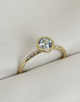 Aquamarine Engagement Ring 14k Solid Gold