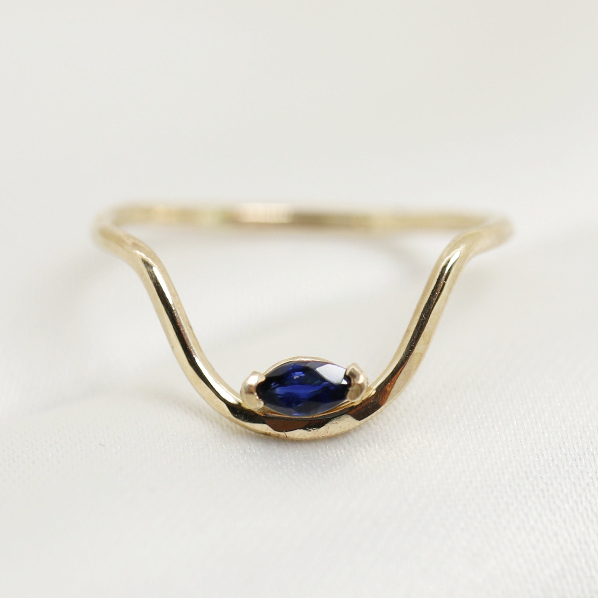 Marquise Sapphire Engagement Ring - Melt'm Jewelry