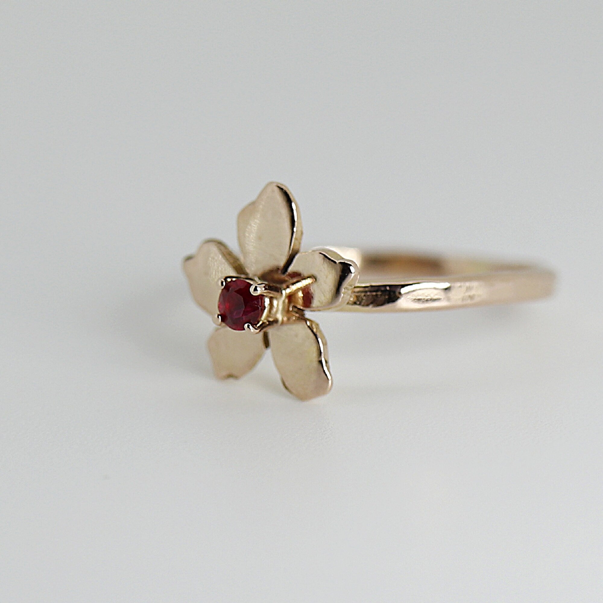 Rose Gold Pearl Ring, Cherry Blossom Sakura Ring