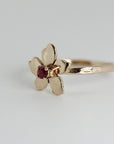 Handmade Floral Gemstone Rings 14k Solid Gold