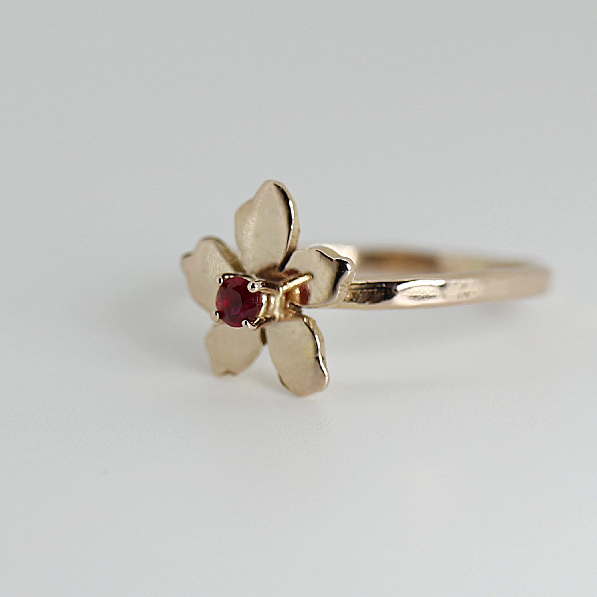 Handmade Floral Gemstone Rings 14k Solid Gold - Melt'm Jewelry