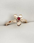 Rose Gold Pearl Ring, Cherry Blossom Sakura Ring