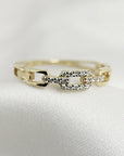 14k Gold Link Chain Ring - Melt'm Jewelry