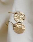 Hammered Gold Dangle Drop Earrings