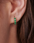 Emerald Hoop Earrings 14k Gold - Melt'm Jewelry