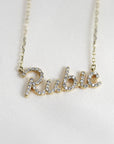 Diamond Name Necklace, 14k Personalized Nameplate Necklace