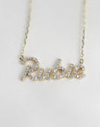 Diamond Name Necklace, 14k Personalized Nameplate Necklace