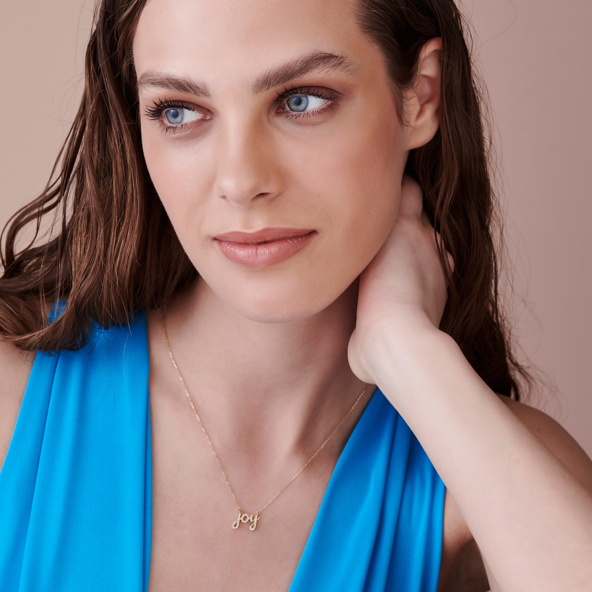 14k Solid Gold Diamond Joy Necklace - Melt'm Jewelry