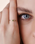 Green Tourmaline Ring 14k Solid Gold