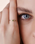 Green Tourmaline Ring 14k Solid Gold - Melt'm Jewelry