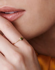 Green Tourmaline Ring 14k Solid Gold - Melt'm Jewelry