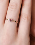 Green Tourmaline Ring 14k Solid Gold - Melt'm Jewelry