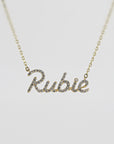 Diamond Name Necklace, 14k Personalized Nameplate Necklace