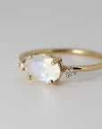 Moonstone Engagement Ring with Diamonds,