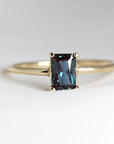 14k Gold Emerald Cut Alexandrite Ring