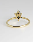 Kite Rose Cut Salt and Pepper Diamond Ring in 14k Yellow Gold