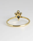 Rose Cut Kite Shape Salt and Pepper Diamond Ring in 14k Yellow Gold - Melt'm Jewelry
