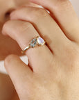 Toi et Moi Ring 14k Gold, Moonstone & Aquamarine Engagement Ring, You and Me Ring - Melt'm Jewelry