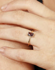 14k Gold Emerald Cut Alexandrite Ring - Melt'm Jewelry