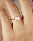 Moonstone Engagement Ring with Diamonds,