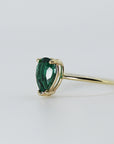 14k Gold Pear Cut Emerald Ring