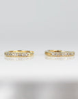 14k Solid Gold Diamond Huggie Hoops (SINGLE or PAIR) - Melt'm Jewelry
