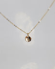 Tiny 14k Solid Gold Dainty Initial Necklace - Hand Stamped - Melt'm Jewelry