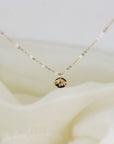 Tiny 14k Solid Gold Dainty Initial Necklace - Hand Stamped