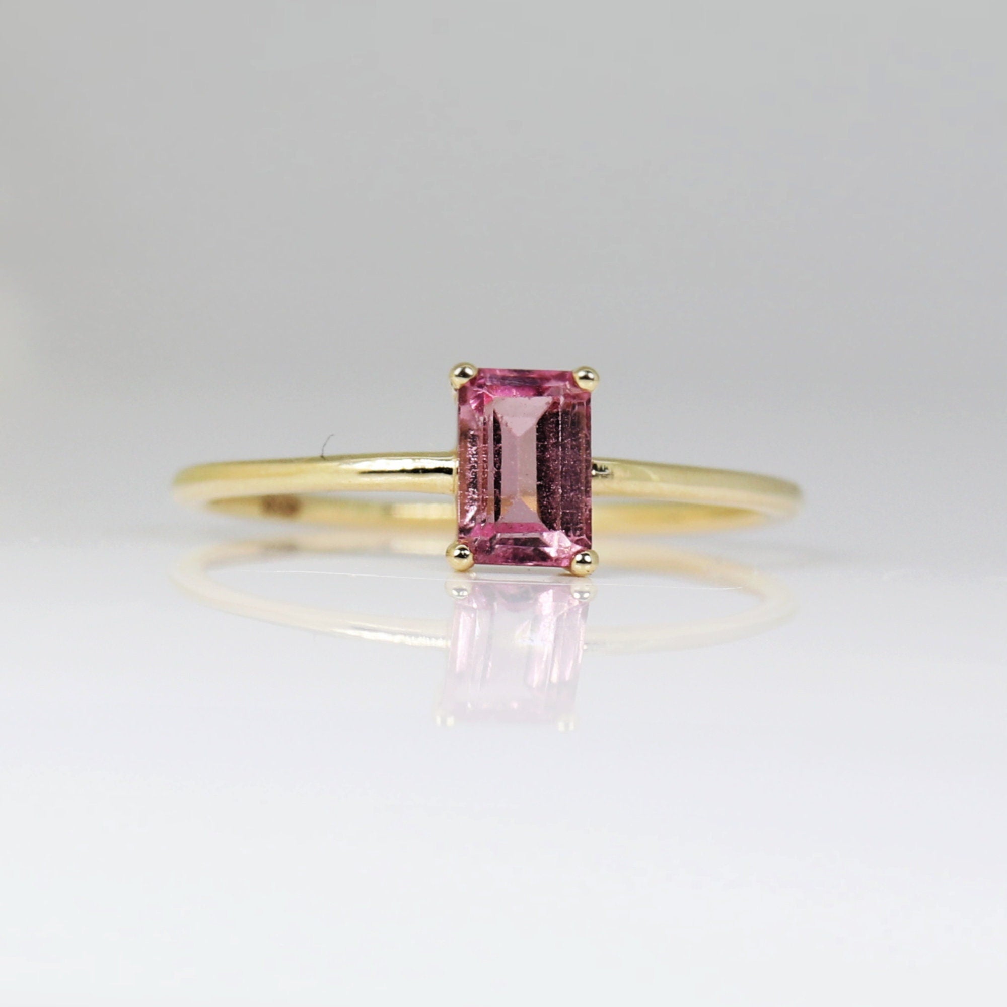 14k Gold Pink Tourmaline Ring - Melt'm Jewelry