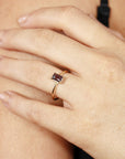 14k Gold Emerald Cut Alexandrite Ring