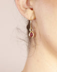 18k Gold Pink Tourmaline Earrings