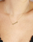 14k Solid Gold Mama Necklace - Melt'm Jewelry