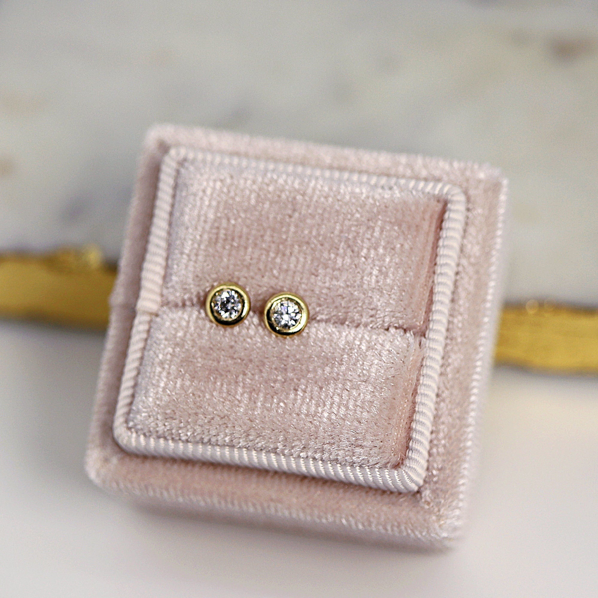 Diamond Stud Earrings 14k Gold (SINGLE or PAIR) - Melt'm Jewelry