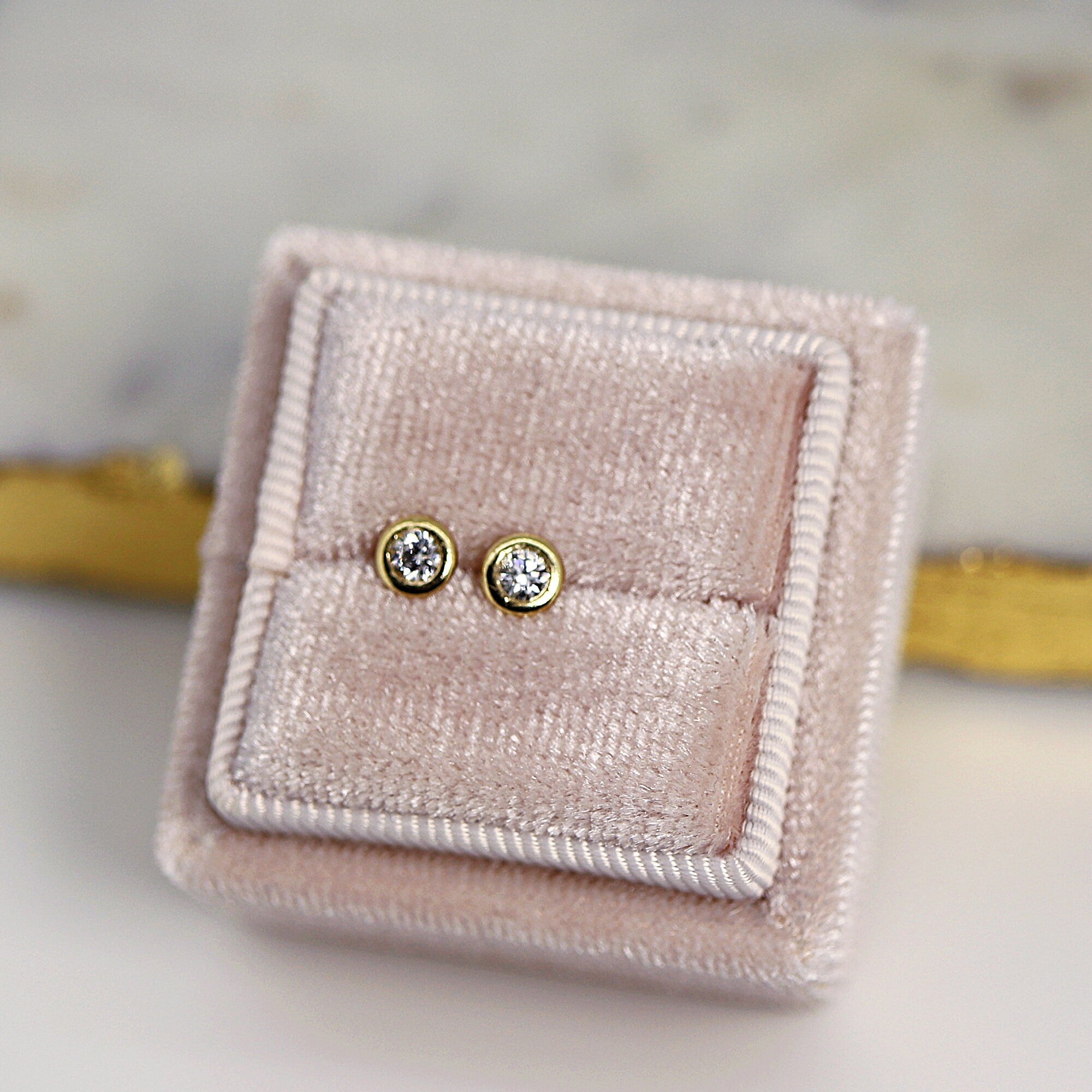 Diamond Stud Earrings 14k Gold