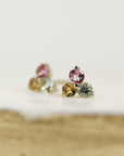 Tourmaline Trio Earrings in 14k Solid Gold