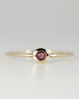 Birthstone Ring, Dainty Pink Tourmaline Ring, 14k Solid Gold Tourmaline Solitaire Ring