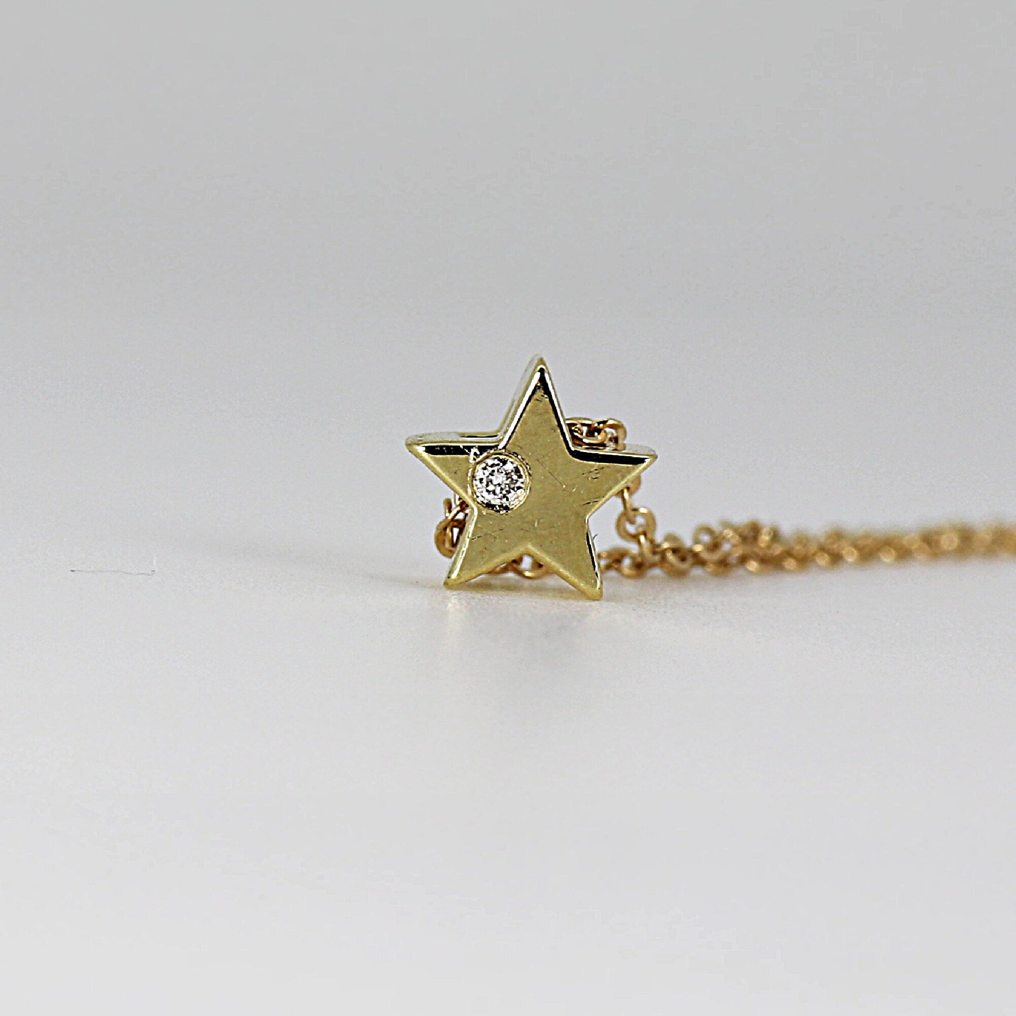 Diamond Star Necklace, Sliding Star Necklace