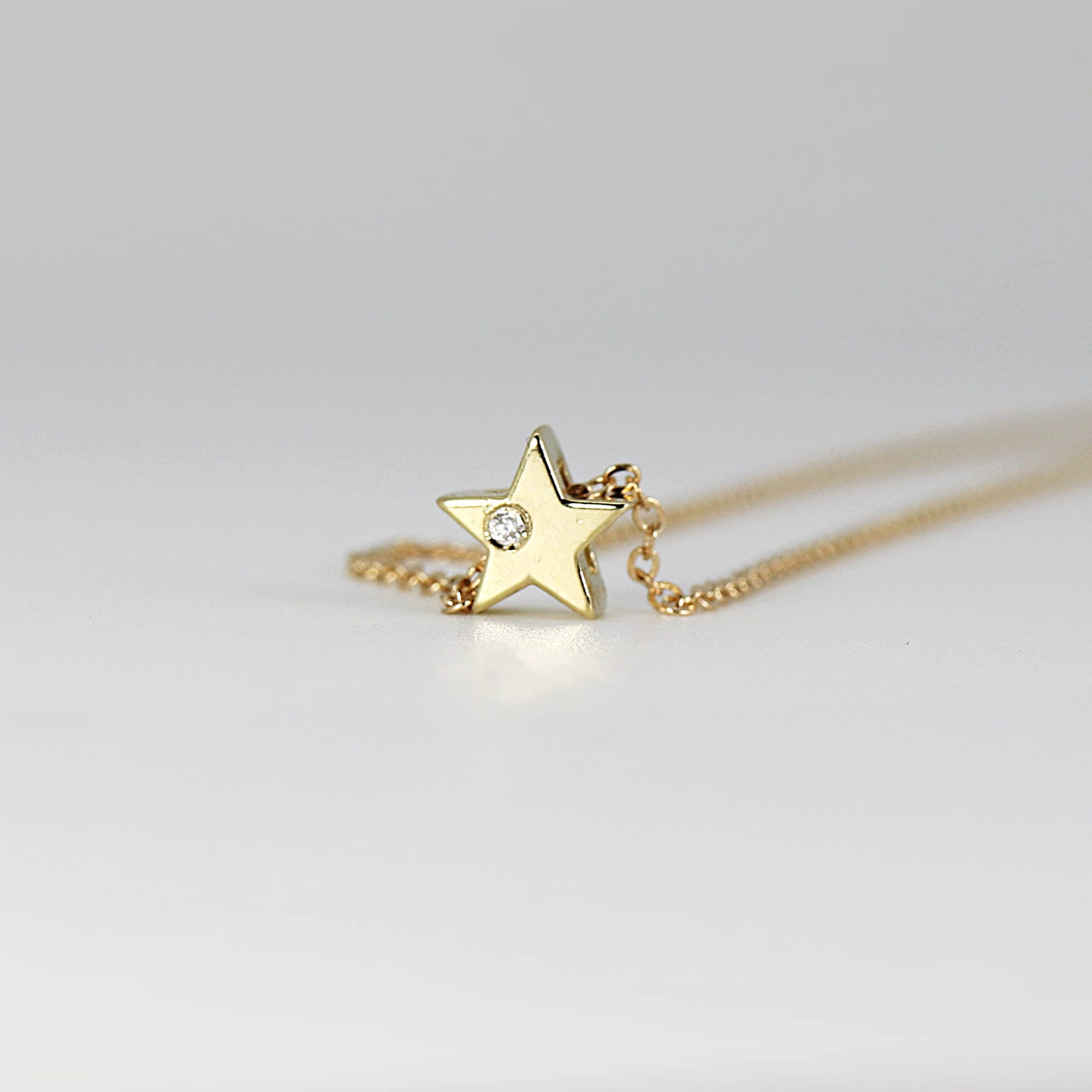 Diamond Star Necklace, Sliding Star Necklace