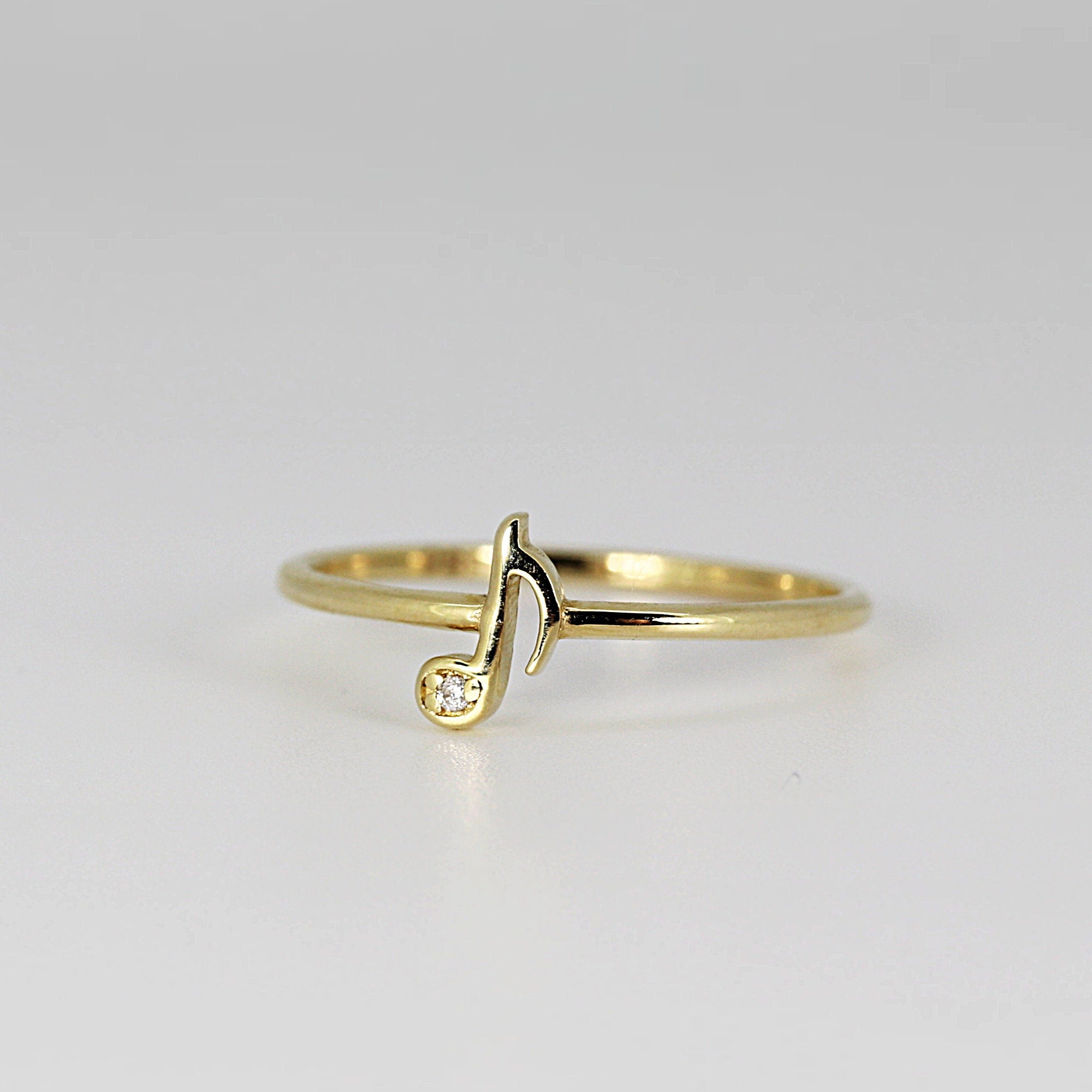 Genuine Diamond Music Note Ring