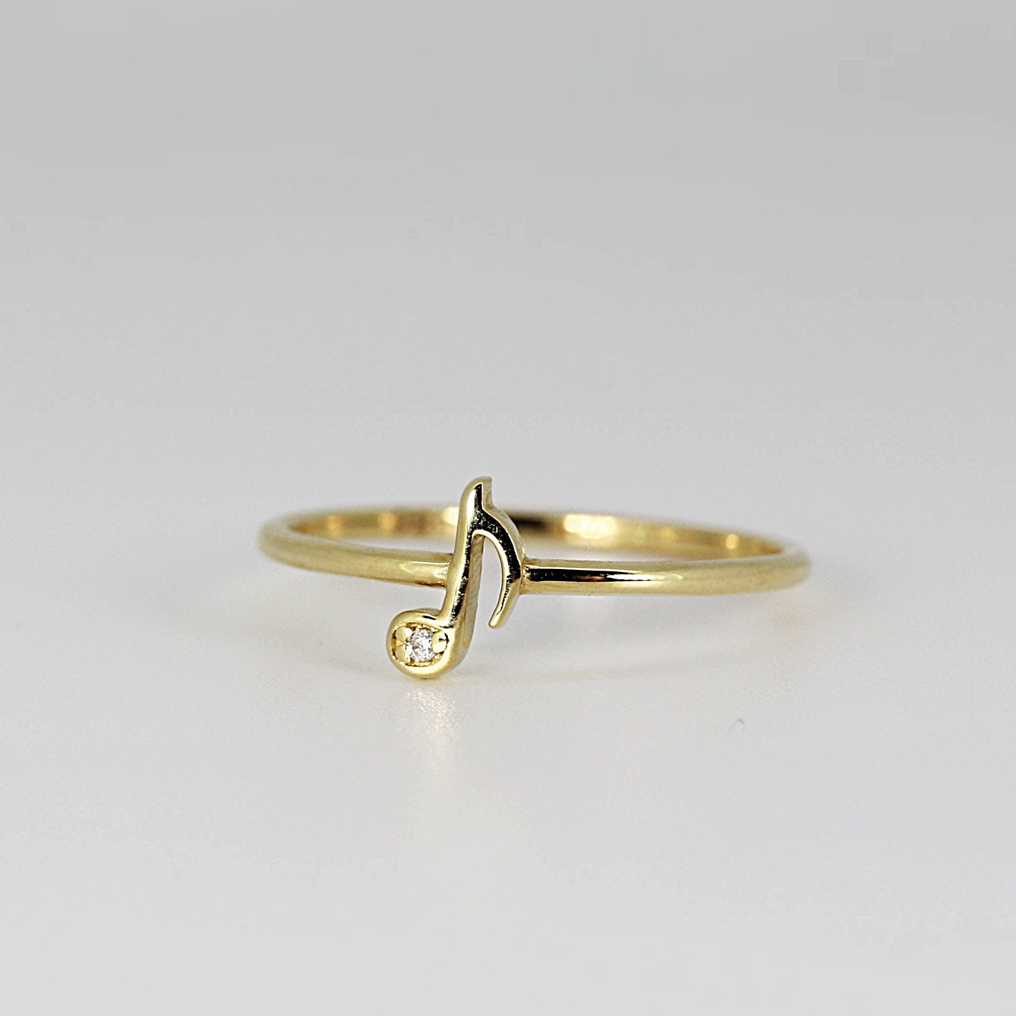 Genuine Diamond Music Note Ring - Melt'm Jewelry