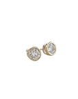 0.50 Ct Natural Diamond Bezel Set Stud Earrings 14K Solid Gold