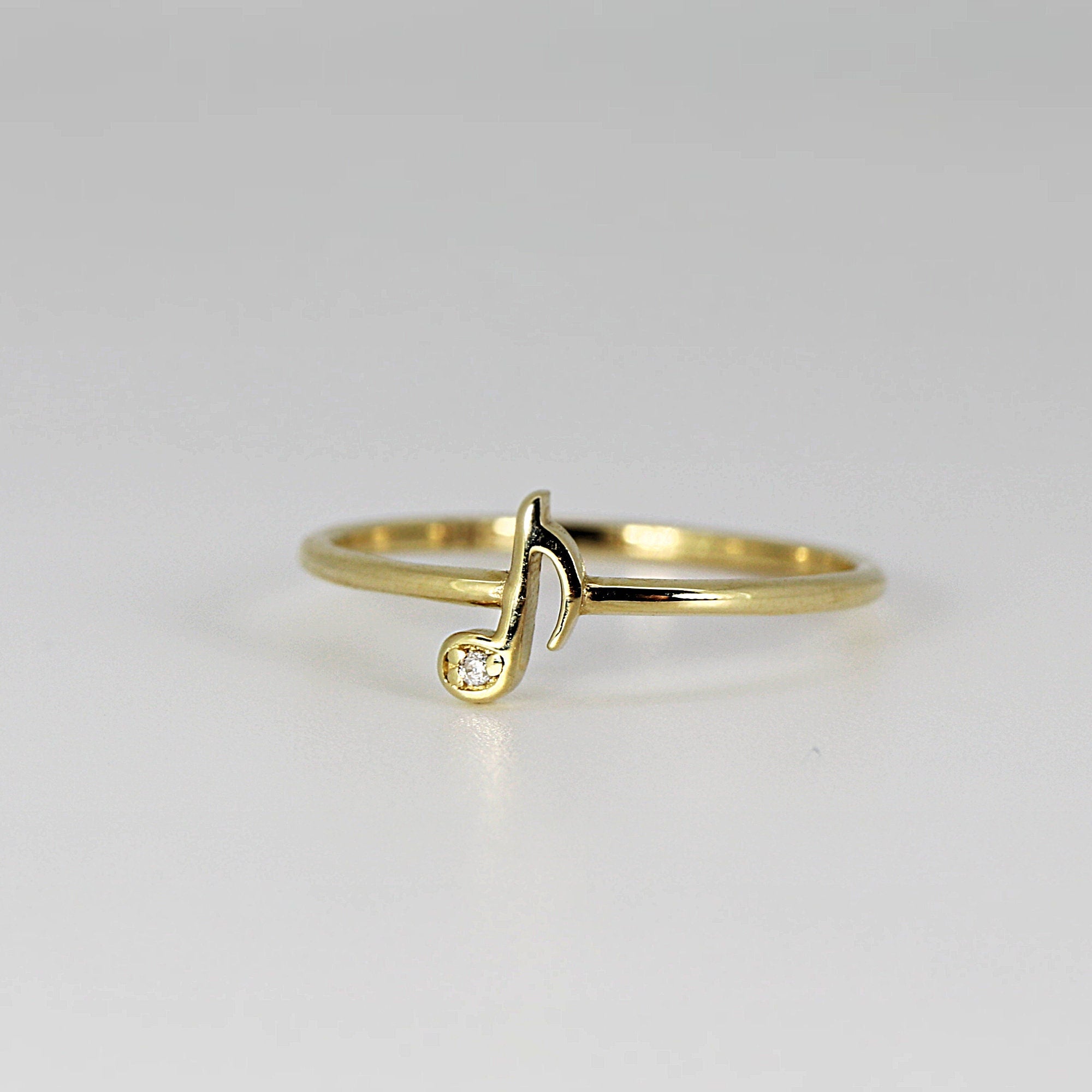 Genuine Diamond Music Note Ring