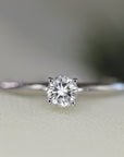 0.25ct Diamond Solitaire Ring 14K Solid White Gold