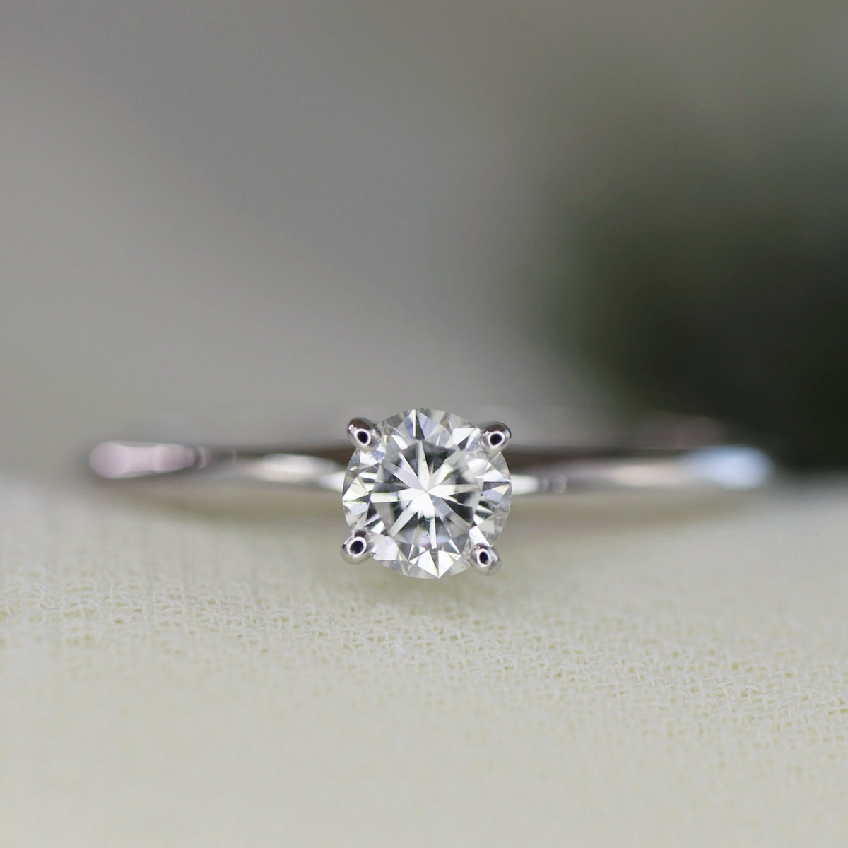 0.25ct Diamond Solitaire Ring 14K Solid White Gold - Melt'm Jewelry