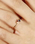 Dainty Cluster Gemstone Promise Ring with Alexandrite, Opal, Ruby - Melt'm Jewelry