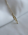 Feather Gold Necklace, 14k Solid Gold Feather Pendant, Meaningful Jewelry